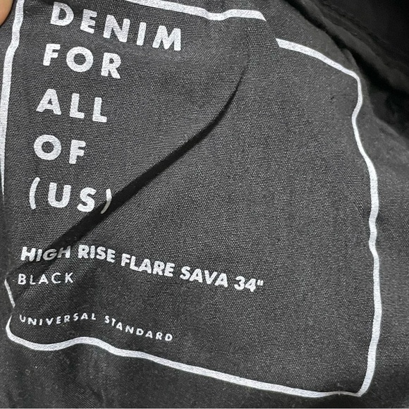 Universal Standard Sava Flare Jeans Plus Size 34 Black High Rise Full Length NEW - Picture 7 of 11